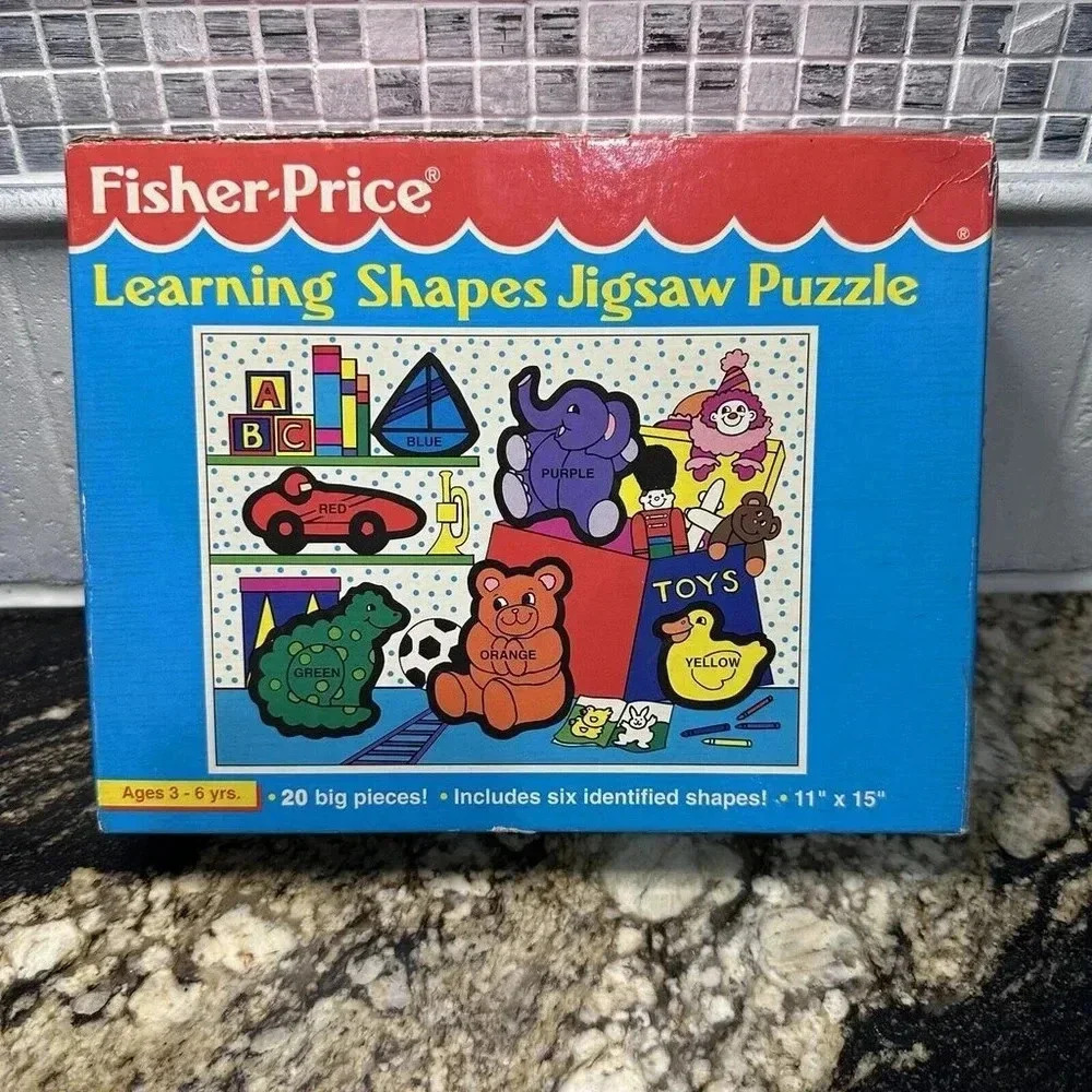 Vintage Fisher-Price LEARNING SHAPES Jigsaw PUZZLE Little People Age 3-6 - Picture 4 of 10